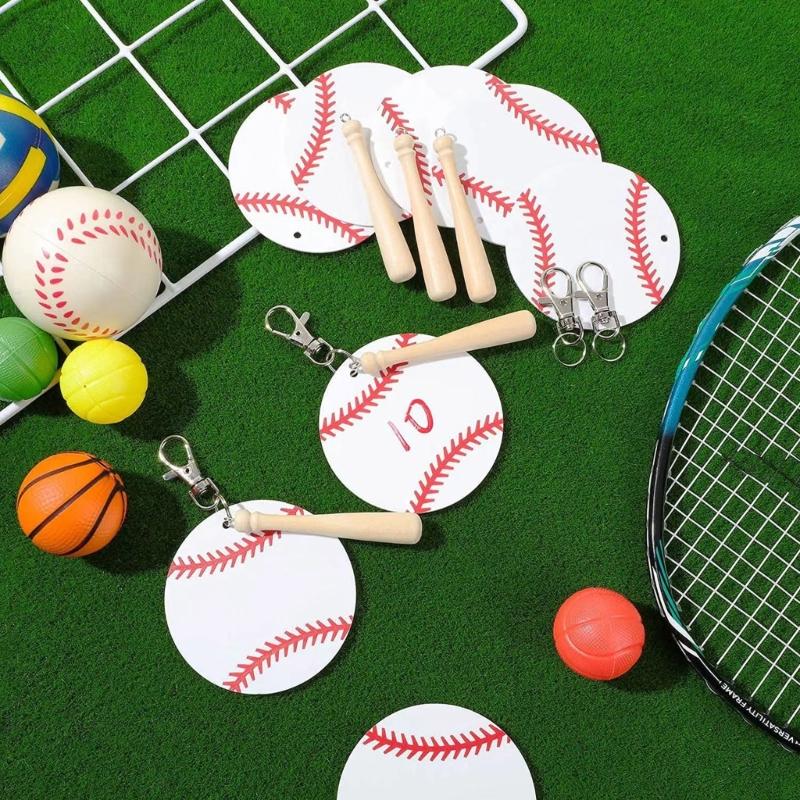 36 Kusů Módní Akrylový Klíčenka na Baseballový Klíč Kit Třásně na Klíčenku Řetízková Očka Otočné Karabiny DIY Klíčenka Řemeslo