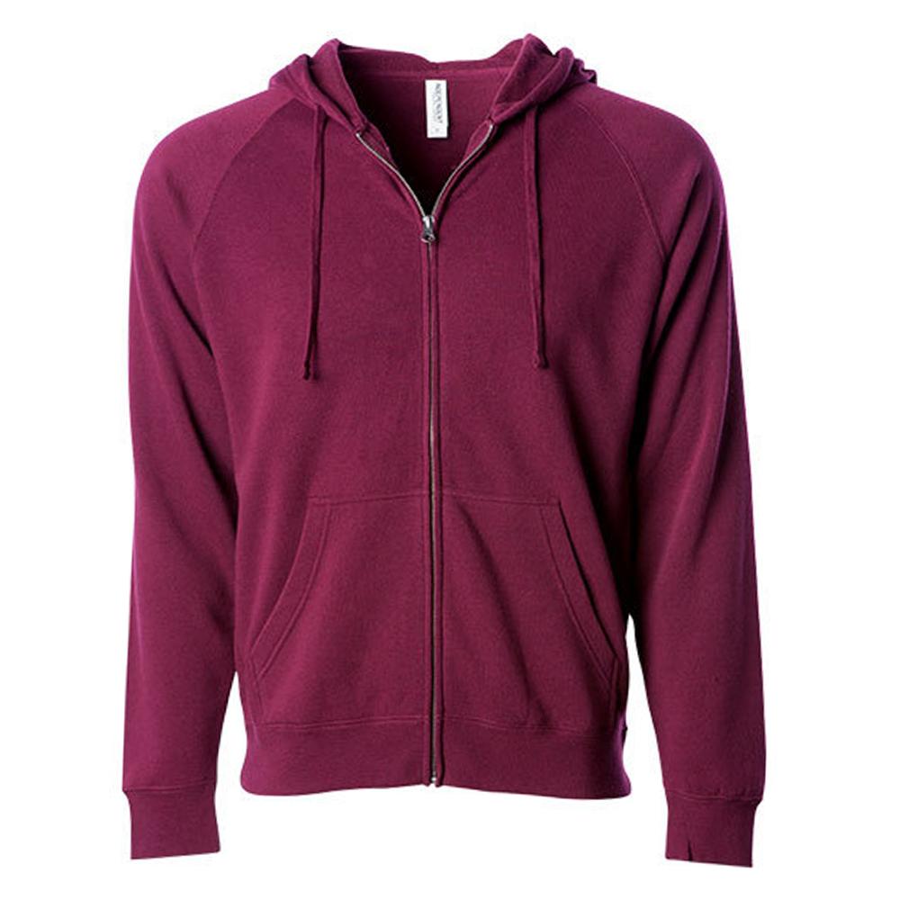 Independent Unisex Adult Midweight Zipped Raglan Hoodie