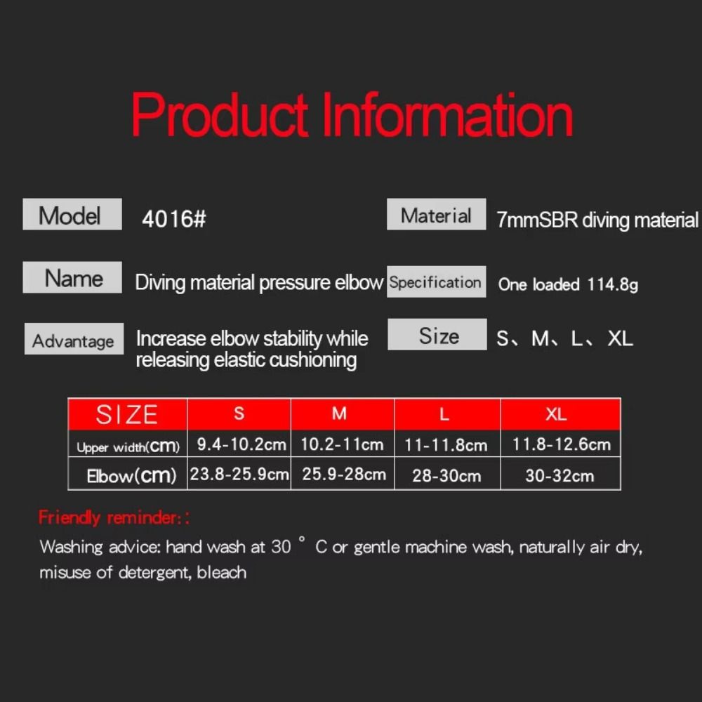 Red Arm Sleeve Nylon Neoprene Elbow Brace Durable Elbow Pads  Unisex