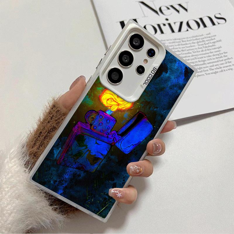 Lighter Cool Pattern Soft Phone Case for Samsung Galaxy S24 S25 FE S26 Edge S23 Ultra S22 Plus S21 + Shockproof Cover Back Shell