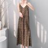 Printed women's cotton and silk nightgown large size sweet floral pajamas sleeveless loungewear summer thin can be worn outside
