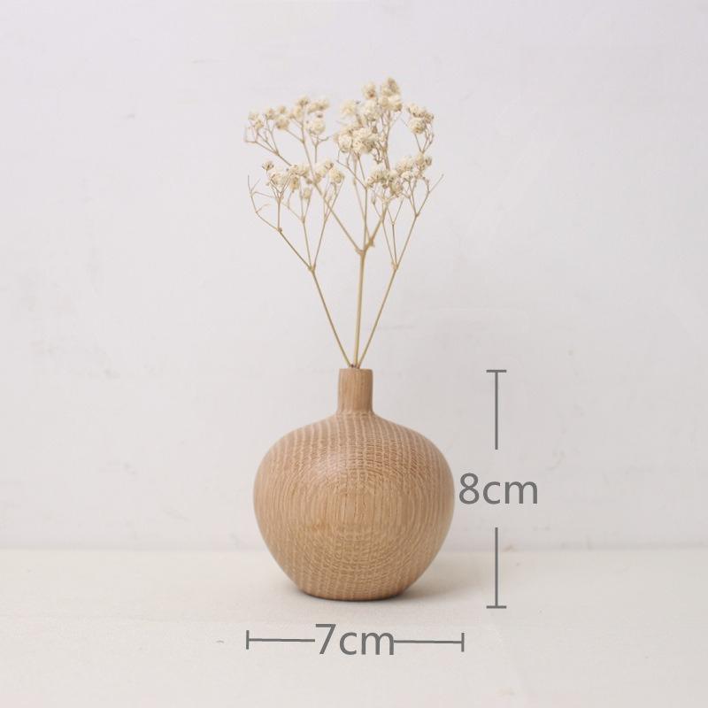 Vase Small Figurine Wooden Handicraft Home Decoration Wooden Product New Chinese Style Flower Arrangement Vase Flower Vase