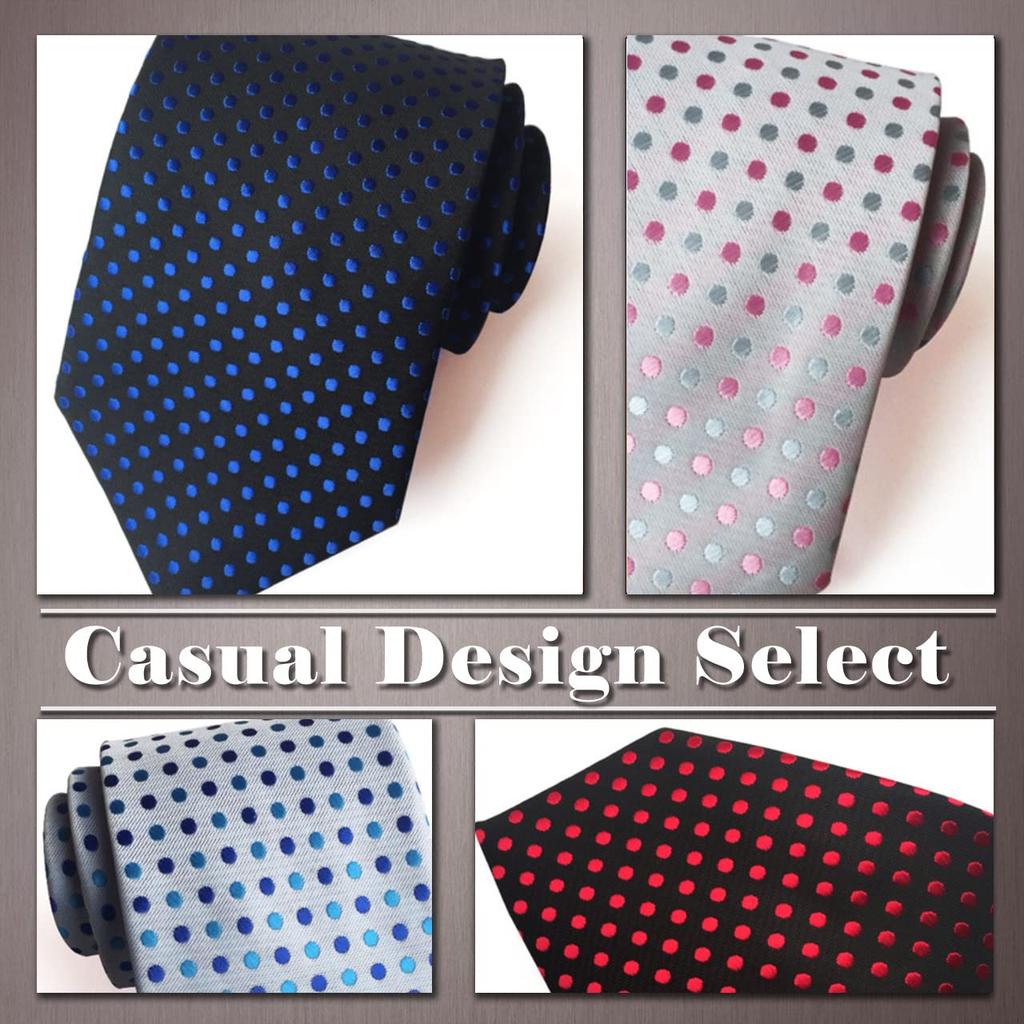 ONE LIMITATION Men's Dot Solid Necktie (NK003, Black) - Suitable for Business and Casual Wear.