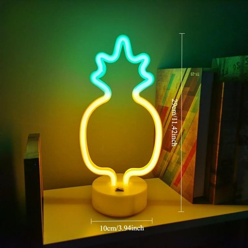 LED Table Lamp Cactus Vibrant Neon Lights Battery/USB Bedroom Birthday Wedding Christmas Tree Party Decoration Gifts for Boys