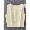 2025 Spring and Summer New Korean Style Heavy Industry Beads Round Neck Sleeveless Single-Breasted Graceful Versatile Temperament Vest Outerwear
