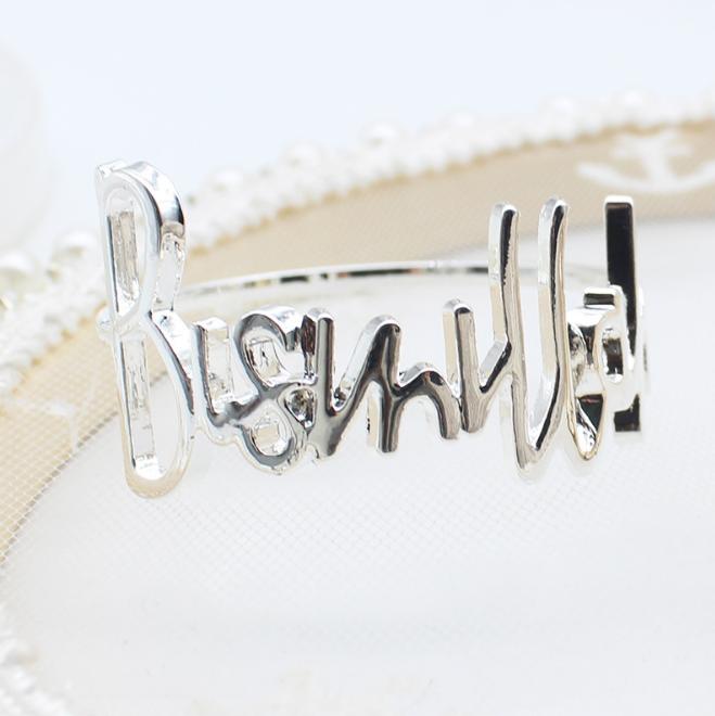 6pcs/bag Hotel Banquet Creative Letter Style Napkin Ring Wedding Restaurant Metal Table Decoration Accessories