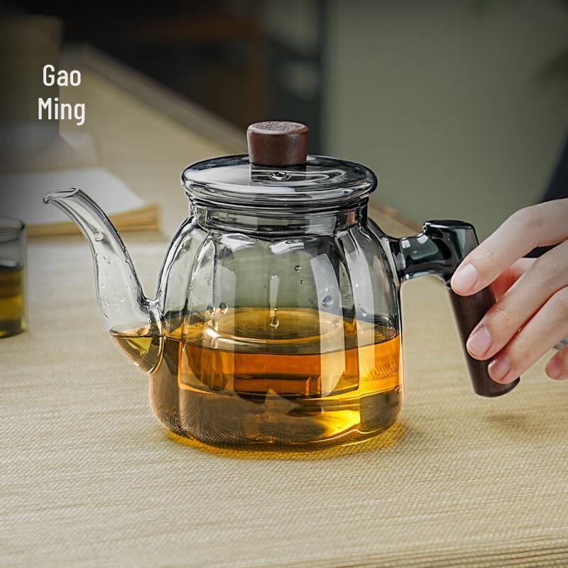 Gaoming 2024 Heat-Resistant Glass Tea Pot with Tea-Water Separator