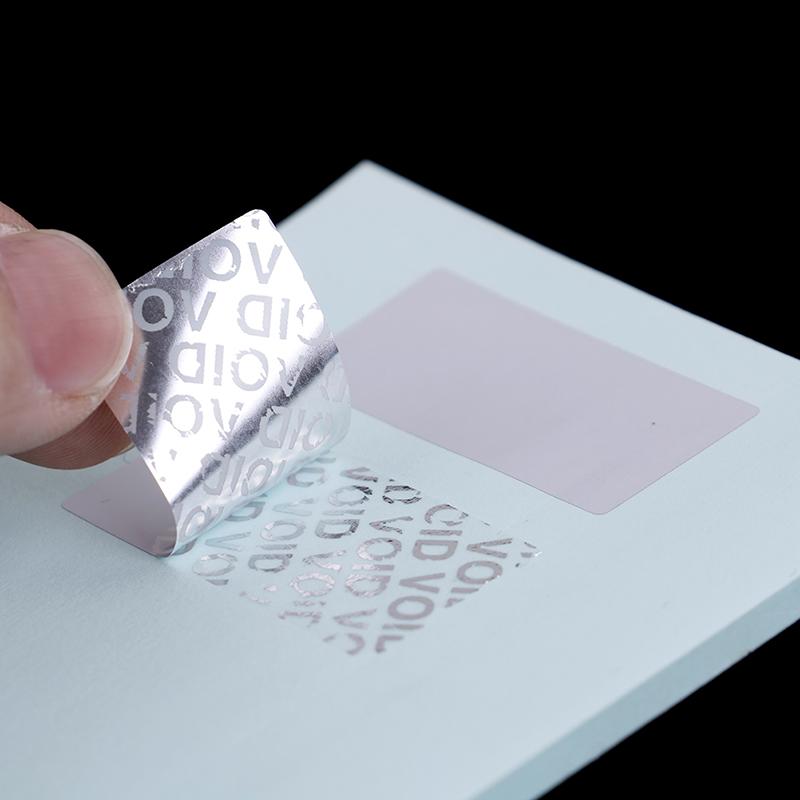 100Pc Blank Security Seal Tamper Proof Warranty Void Label Stickers Matte Silver