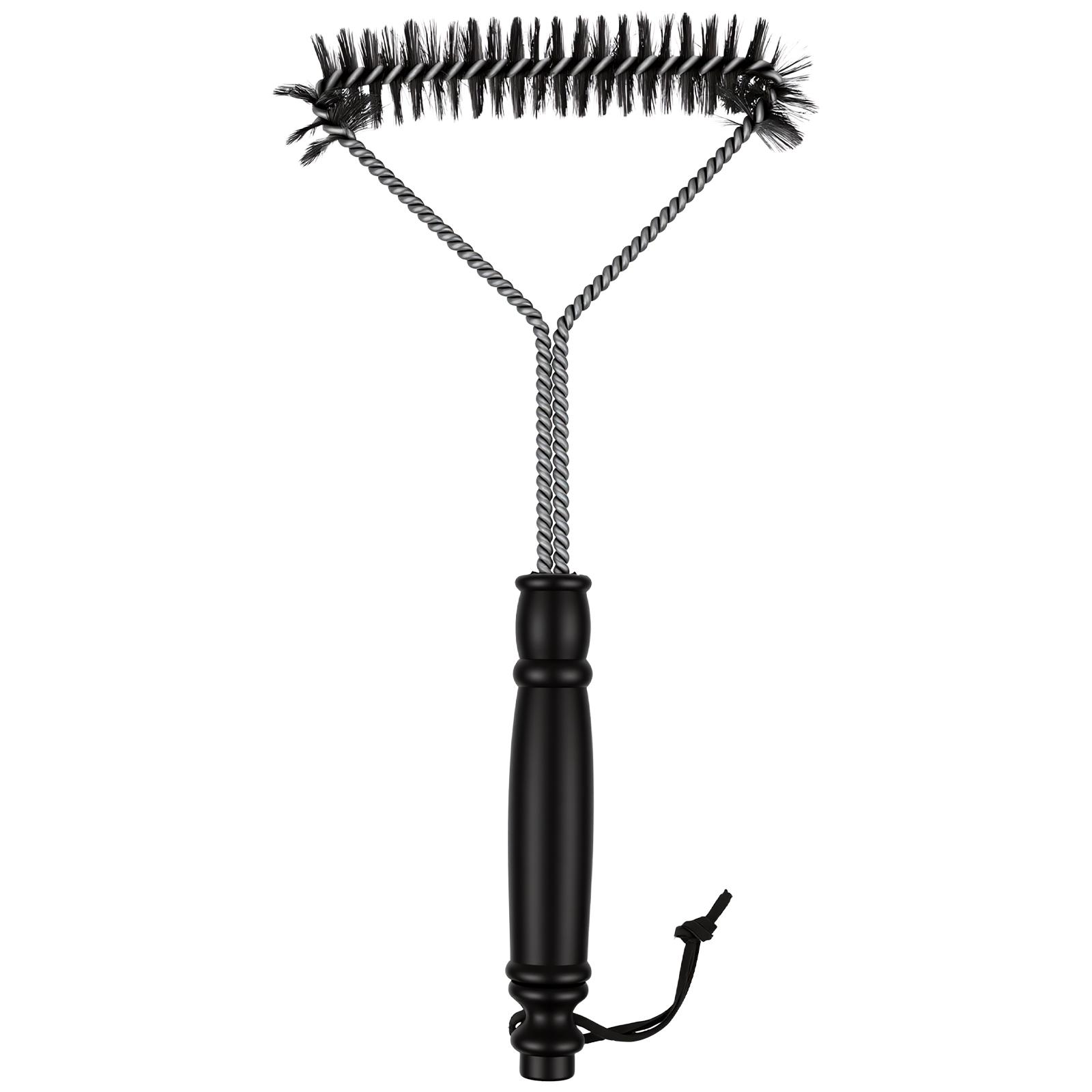 BBQ Grill Brush Stainless Steel Kitchen Accessories Barbecue Cleaning Brush Outdoor Grill Bristle for Grill/Smoker/Charcoal Gri чёрный