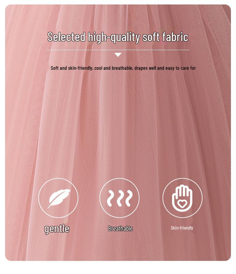 Puff Sleeve Princess Dress for Girls - Birthday, Party, Piano Performance, Flower Girl Formal Wear