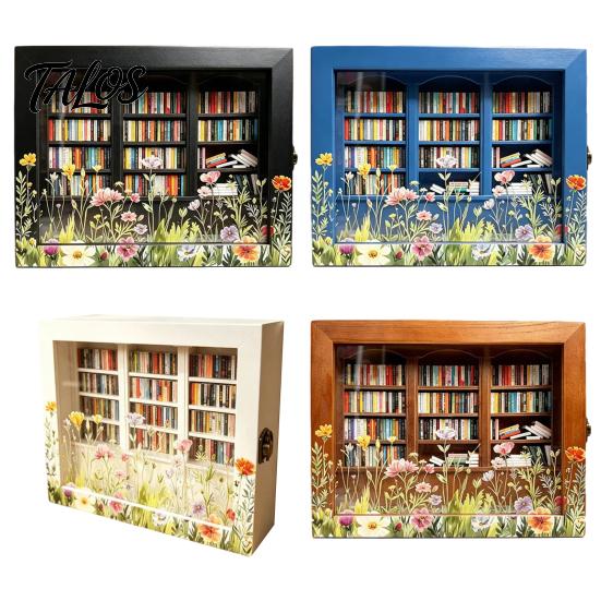Scuoti Via la Tua Ansia Mini Libreria, Figurine in Legno Miniatura di Libreria con 200 Pezzi di Libri, Regali per Alleviare lo Stress per Amanti dei Libri, Adulti