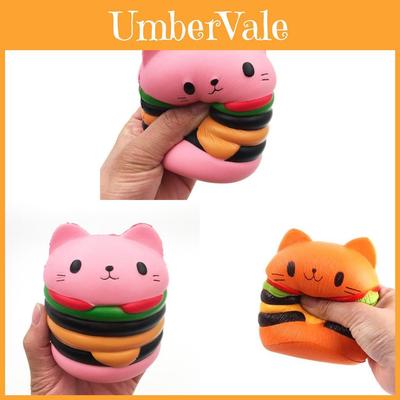 Juguete Squishy de Hamburguesa de Gato Con Rebote Lento Material Suave de PU Para Alivio del Estrés y Uso como Regalo