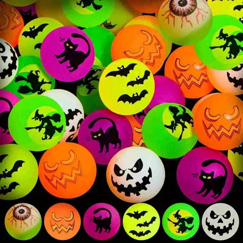 20/40Pcs Halloween Party Kids Gift Plastic Pumpkin Boxes with Glow In The Dark Bouncy Balls Trick or Treat Favors Goodie Fillers
