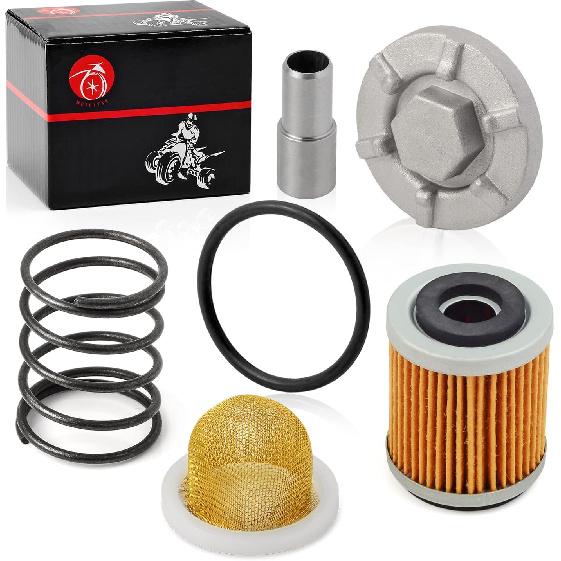Oil Drain Plug & OIL FILTER + OIL STRAINER + Spring For YAMAHA Raptor 350 Warrior 350 Big Bear 350 400 Wolverine 350 Moto 4 YFM350ER