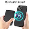 Carbon Fiber Phone Case for iPhone 15,Leather+PC+TPU Cover with Detachable Magnetic Card Holder