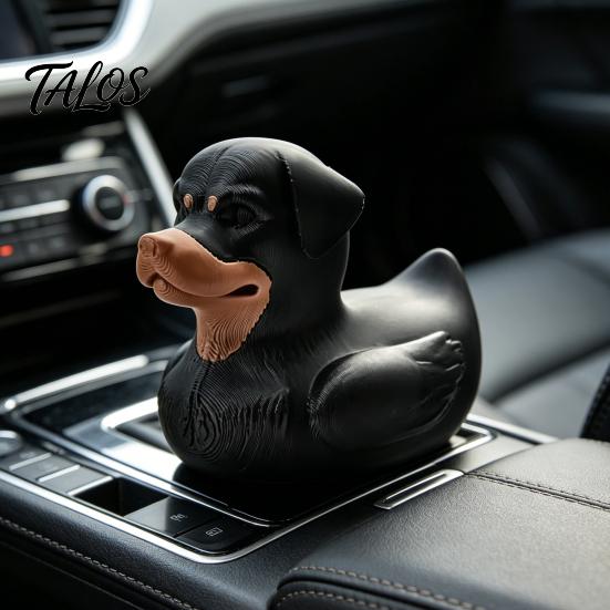 3D Printed Rottweiler Dog Duck Figurine, Funny Dog Duck Ornament, Desktop Entry Car Ornament Creative Decoration