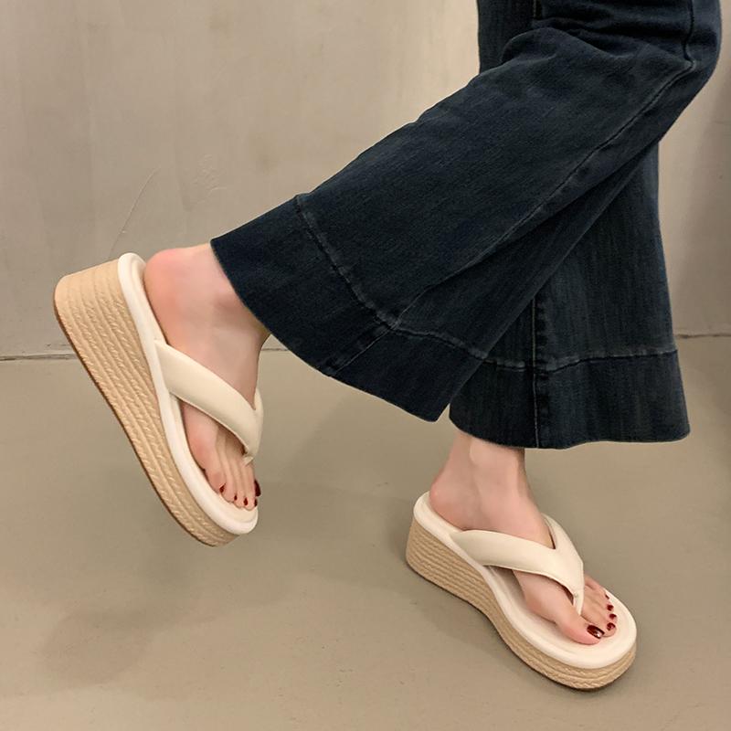 2025 Summer Wedges Heel Women's Fashion Slippers Comfort Party Dress Slides Beach Vacation Flip Flop Shoes