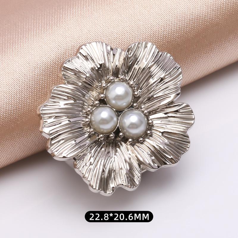 Versatile Decorative Rhinestone Pearl Alloy Button Set for Shirt, Cuff, & Collar
