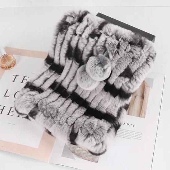 New lady real rex rabbit fur hat Natural warm rex rabbit fur hat scarf Women hand knitted soft real rabbit fur caps scarves