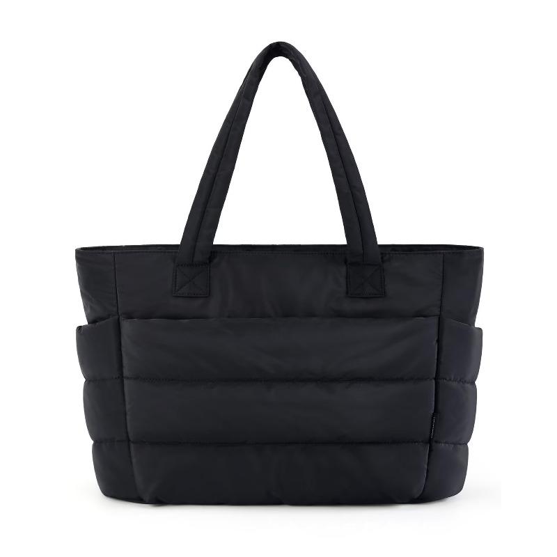 

utumn and winter new tote bag women s popular armpit bag large-capacity commuter travel bag cotton clothes down women s bag чёрный