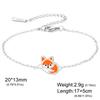 Edelstahl Fuchs Anhänger Armband für Damen Mädchen Verstellbares Seil Fuchs Armband Niedliches Tier Schmuck Geschenk