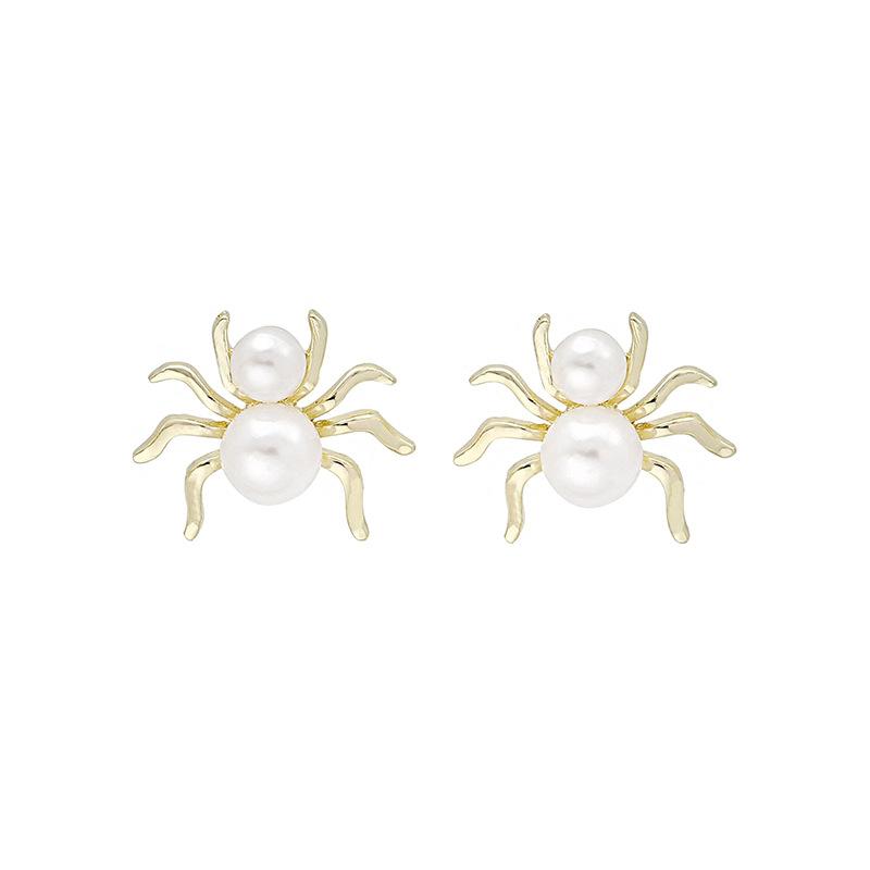 

Pearl Earrings Personality Retro Creative Temperament Three-dimensional Design Earrings One Size
