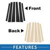 ABSOPRO Door Pillar Window Trim Stickers Pillar Post Door Outer Exterior Covers for Mitsubishi Pajero Black Anti-Scratch 2009-2015,
