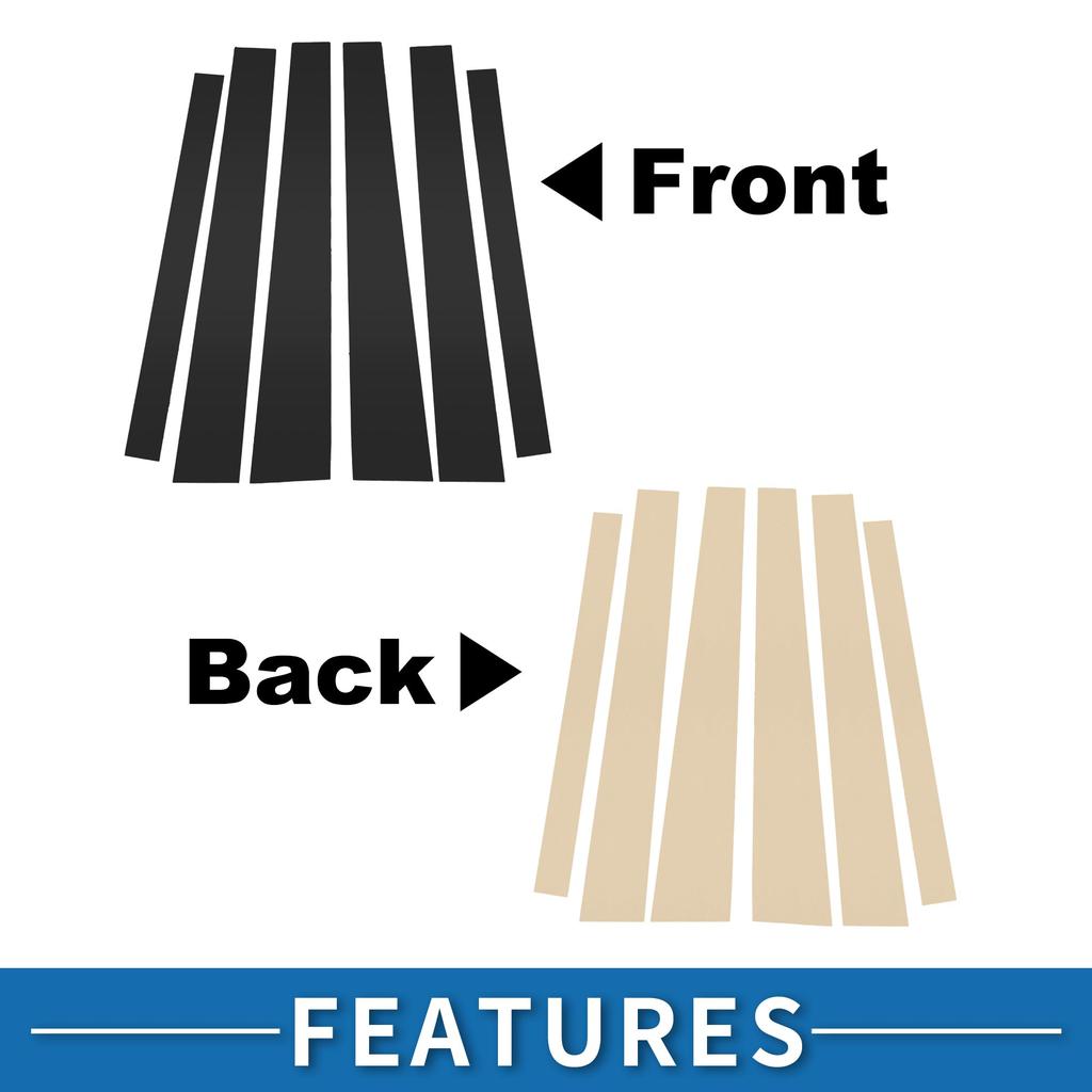 ABSOPRO Door Pillar Window Trim Stickers Pillar Post Door Outer Exterior Covers for Mitsubishi Pajero Black Anti-Scratch 2009-2015,
