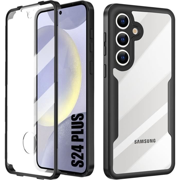 Coque de protection - BOOLING - Samsung Galaxy S24 Plus - Noir - Antichoc 360° - Semi-rigide