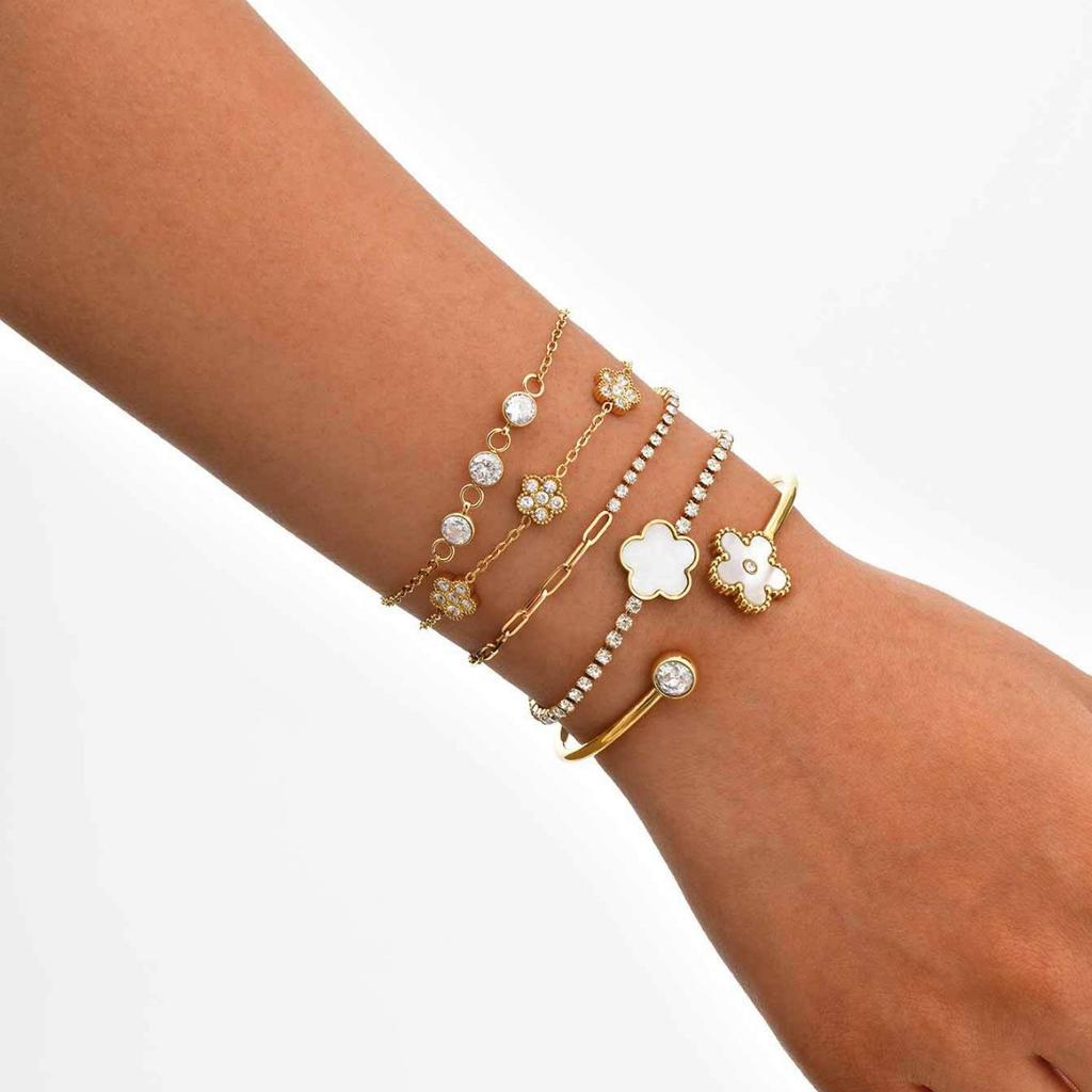 Fashion Zircon Stainless Steel Gold Bracelet Bracelet Ladies Jewelry
