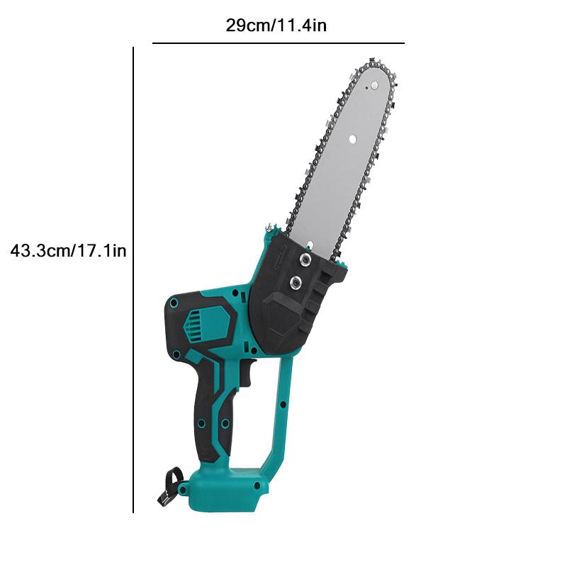 8 Inches Cordless Electric Saw Chainsaw Garden Logging Woodworking Tool Electric Pruning Saw For 18V Battery 2500W