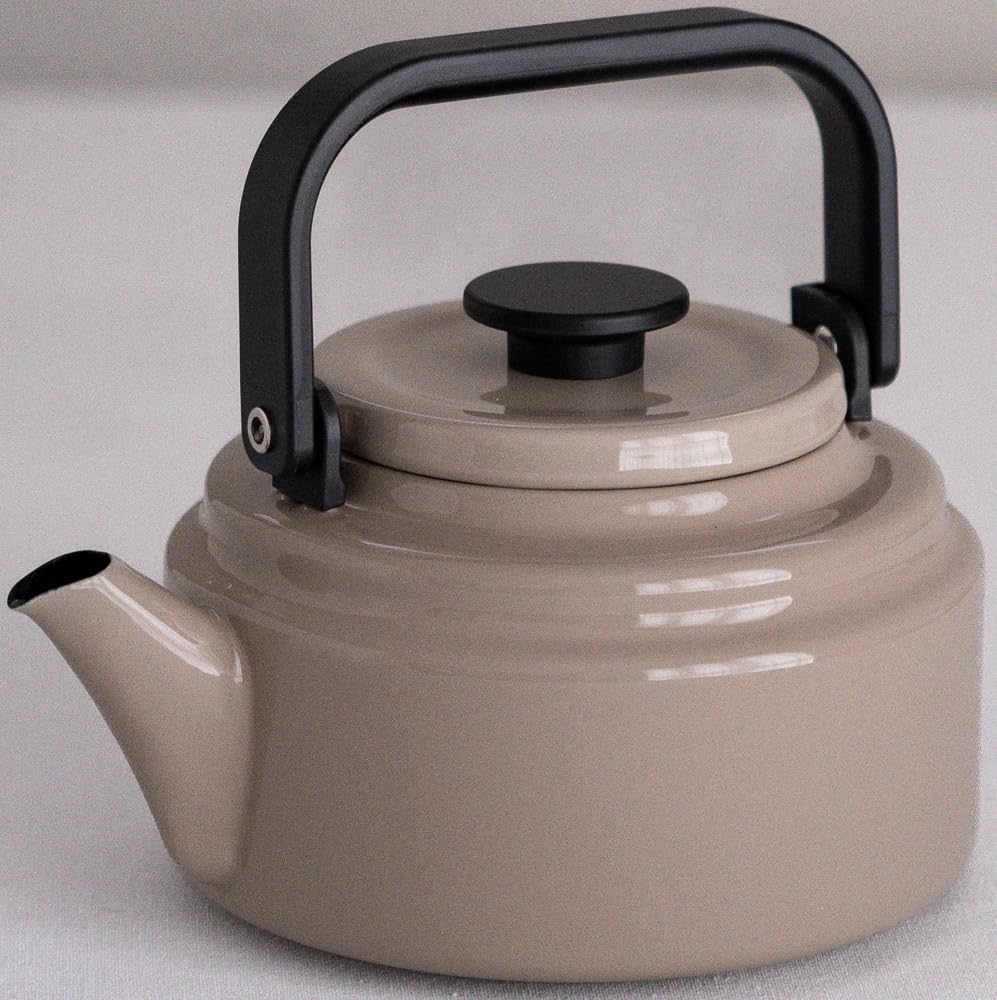 Nodahoro Amukettle, Enamel, Induction Compatible, Heat Resistant, Beige, AM-20K BE