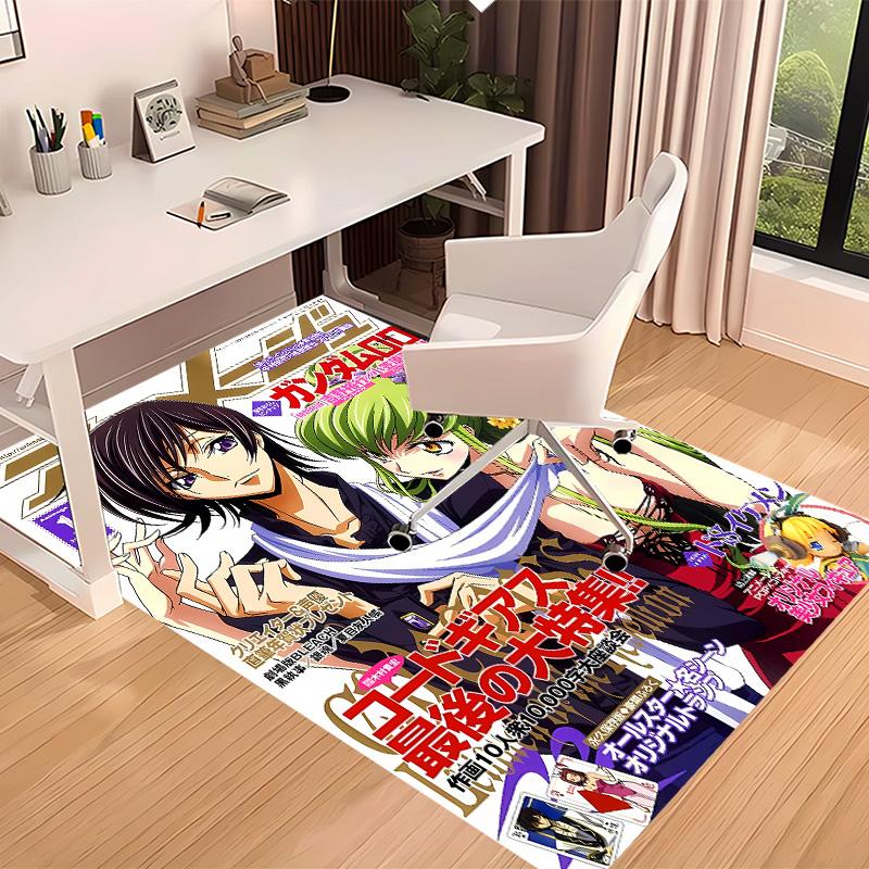 Anime Code Geass Printed Absorbent Washable Carpet,Non-Slip Bathroom Mats,Kitchen Rugs,Living Room Entrance,Camping Picnic Rugs