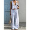 2026 Summer New Vacation Striped Vest Casual Long Pants Women's Casual Suit