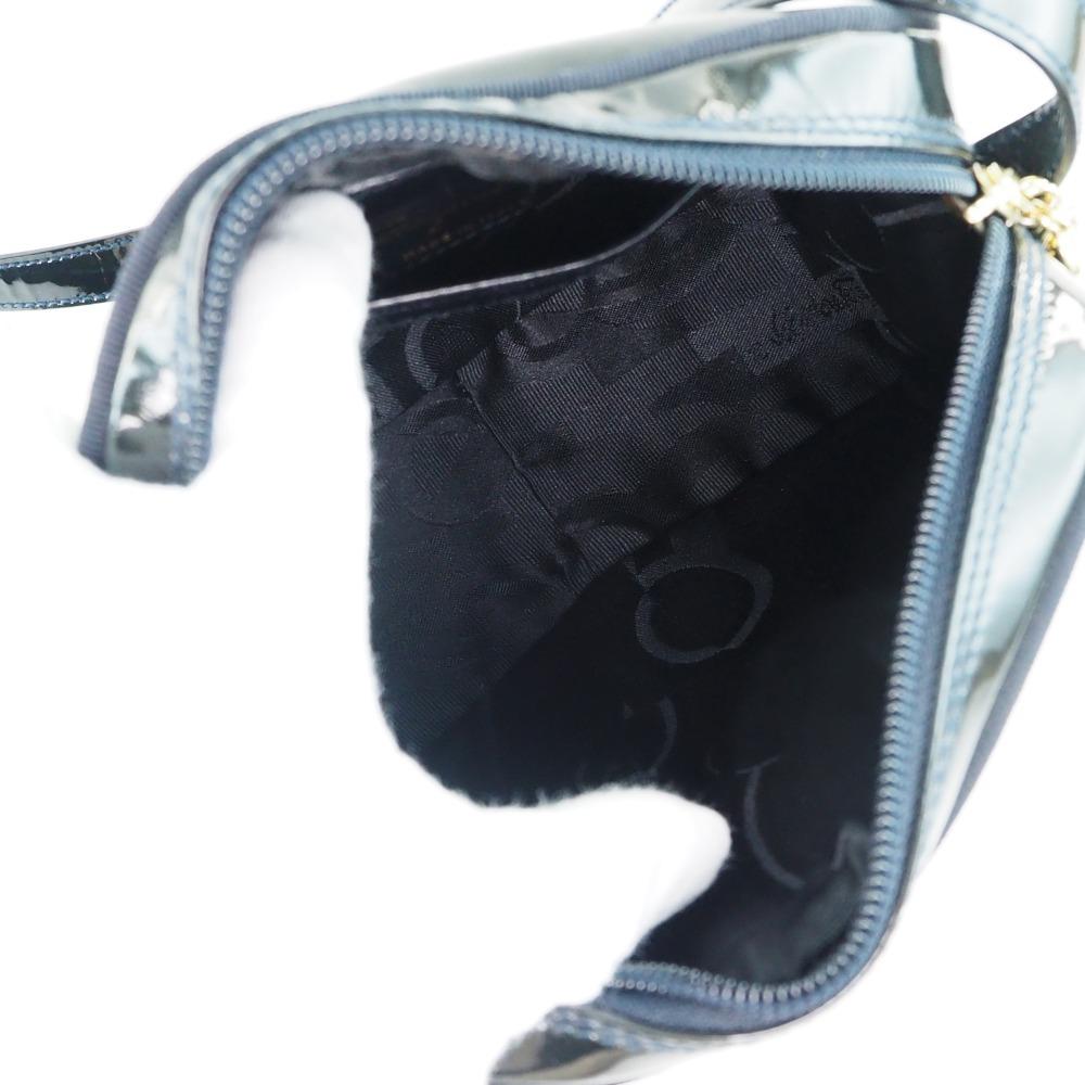 Salvatore Ferragamo Vala Shoulder Bag DE-21 3096 black Patent leather Women Used