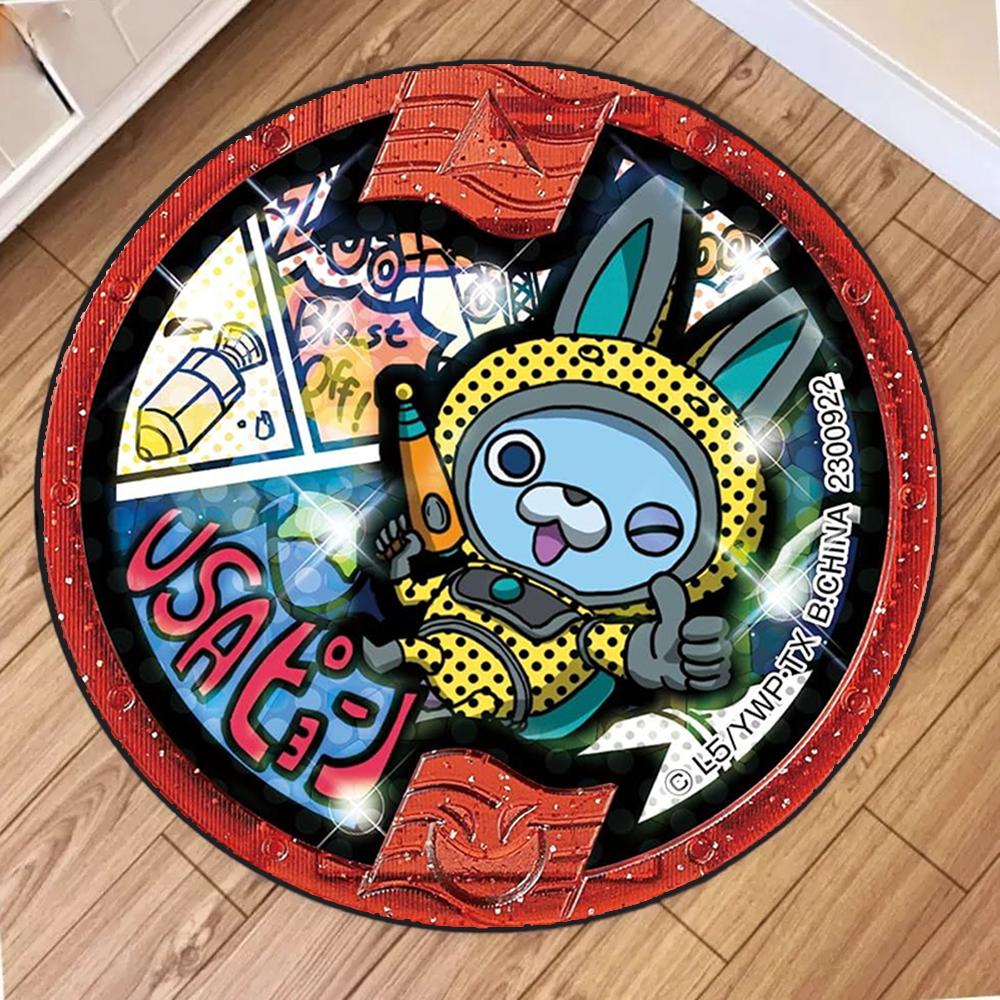 Yo-Kai Watch Cartone Animato Gioco CD Tappeto Soggiorno Casa Gaming Camera da Letto Tappeto Rotondo Tappeti Decorativi Popolari Tappetino Lavabile