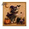 Puppy Themed Faux Pearl Painting Halloween Kit Art DIY Witch Seasonal Home Decor Projects Hat Bead Craft Kit for Adults And Teens Handmade