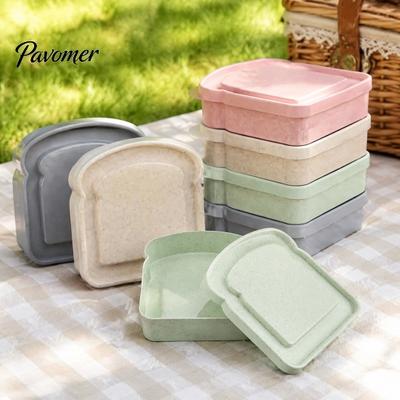 Leakproof Snack Box for Travel Sandwich Containers, Toast Shape Box, Food Storage Case Kids School Lunch Set Outdoor Picnic, Keeper Bread Container