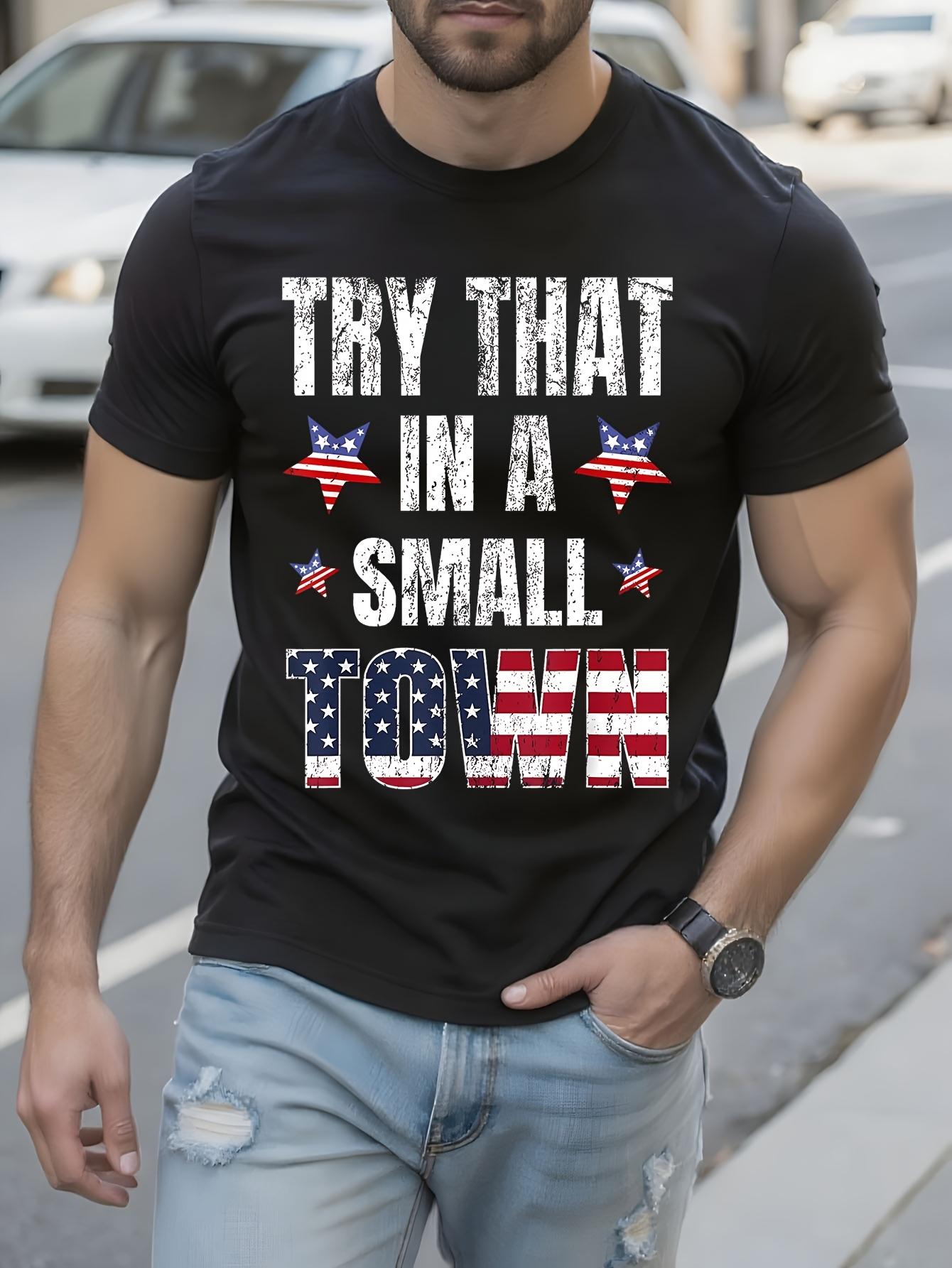 Patriotic Country Music - Try That in a Small Town Graphic Tee with American Flag Design T-shirt XXXL
