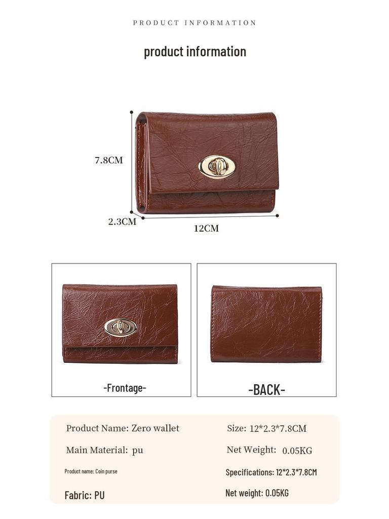 New Women's High-Capacity Bi-Fold Leather Wallet with Multi-Card Slots and Coin Purse