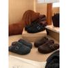 Retro Bag Head Half Slippers One Pedal Belt Buckle Thick-soled Birkenstocks Women's Outer Cotton Slippers