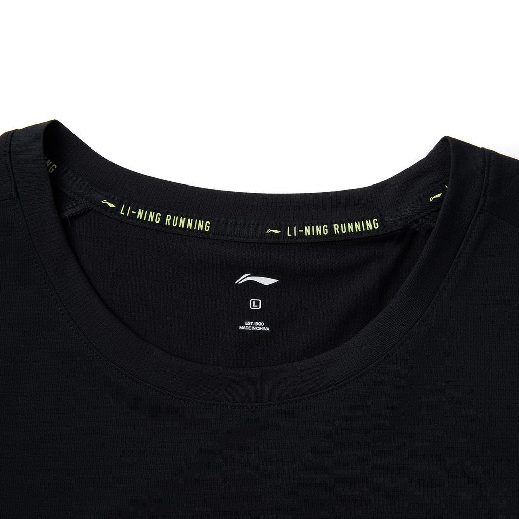 Li Ning Running Series Solid Color Round Neck Comfortable Breathable Versatile Wind Tunnel Breathable Short Sleeve T-Shirt Men T-Shirts ATSV083-1