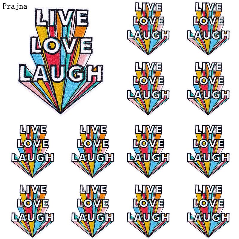 Prajna 10PCS Wholesale Letter Flower Patch Iron On Embroidered Patches For Clothing Cartoon Letter Pathes On Clothes Swing DIY