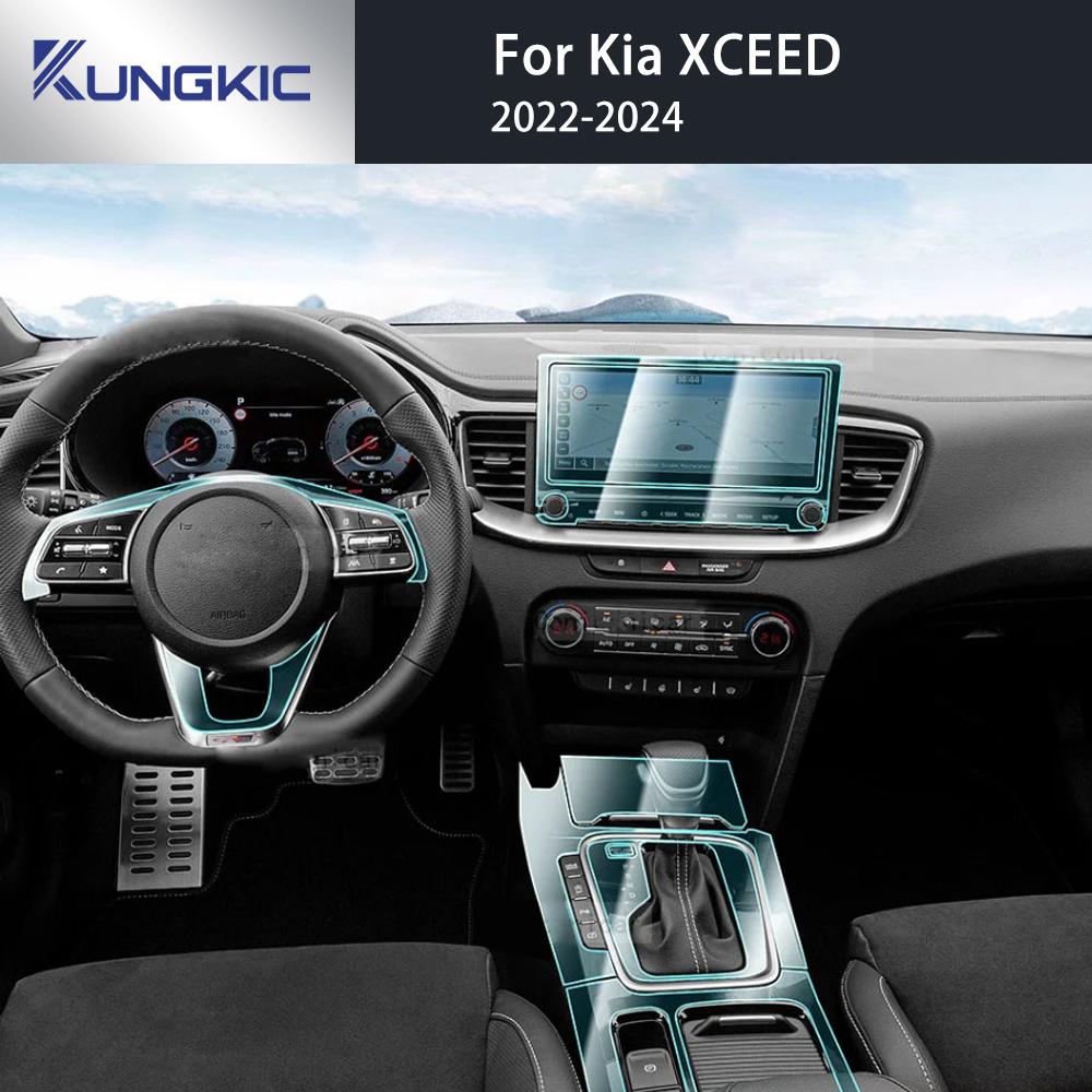 For KIA XCEED 2022 2023 2024 TPU Paint Protective Foil Anti-Scratch Car Interior Navigation Screen and Gearbox Film