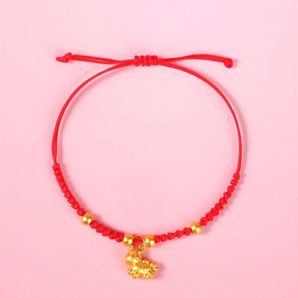 2026 Year of the Horse Zodiac Bracelet: Handmade Red String Ethnic Style Jewelry, Perfect for New Year or Small Gifts.