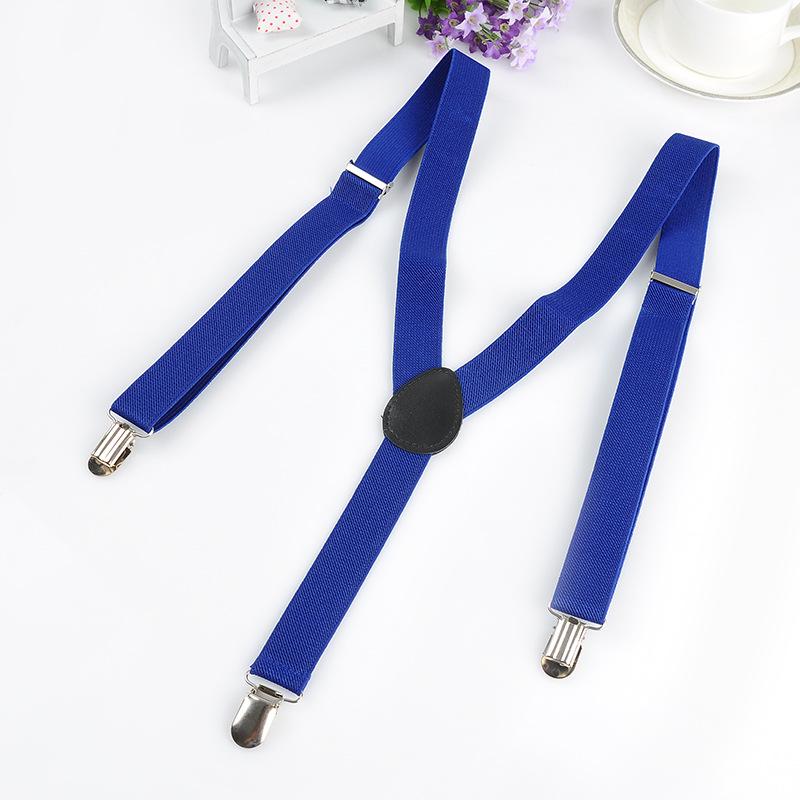 Versatile Unisex Y-Back Elastic Suspenders, 2.5cm, British Blue