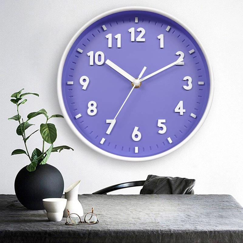 8 Inch Battery Operated Wall Clock Silent Digital Non Ticking Quiet Modern Bedroom Living Room