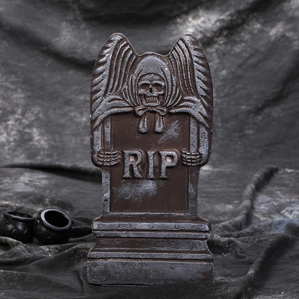 Halloween Schaum Friedhof Grabstein, Halloween Grabstein Außendekoration für Grabdekoration mit 12 Metallpflöcken für Friedhofsgarten Partydekoration