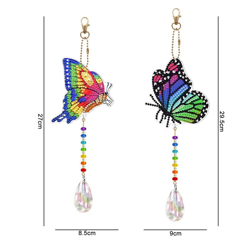 Diamond Painting Crystal Pendant Bird Butterfly Window Wind Chime Tassels Pendant Wall Ornaments Holiday Home Decor DIY Crafts