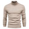 Spring and Autumn Semi-turtleneck Men's Solid Color Round Middle Neck Sweater Foreign Trade Men's Casual Knitted Sweater Thread